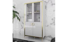Glasvitrine Golden 2, weiß/goldfarbig, 84,5 cm