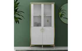 Glasvitrine Golden 2, weiß/goldfarbig, 84,5 cm