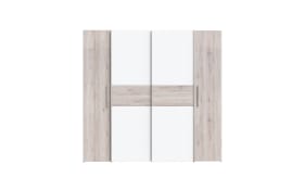 Kleiderschrank Kalixtus, Sandeiche-Nachbildung/weiß, 200 x 190,5 cm