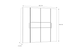 Kleiderschrank Kalixtus, Sandeiche-Nachbildung/weiß, 200 x 190,5 cm