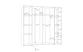 Kleiderschrank Kalixtus, Sandeiche-Nachbildung/weiß, 200 x 190,5 cm
