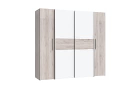 Kleiderschrank Kalixtus, Sandeiche-Nachbildung/weiß, 200 x 190,5 cm