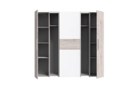 Kleiderschrank Kalixtus, Sandeiche-Nachbildung/weiß, 200 x 190,5 cm