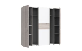 Kleiderschrank Kalixtus, Sandeiche-Nachbildung/weiß, 200 x 190,5 cm
