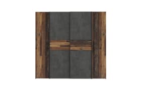 Kleiderschrank Kalixtus, Old Wood-Nachbildung/Beton-Nachbildung, 200 x 190,5 cm