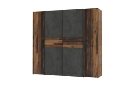 Kleiderschrank Kalixtus, Old Wood-Nachbildung/Beton-Nachbildung, 200 x 190,5 cm