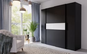 Kleiderschrank Kalixtus, schwarz/weiß, 200 x 190,5 cm