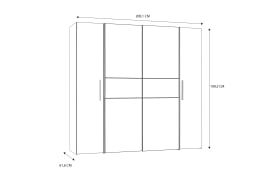 Kleiderschrank Kalixtus, schwarz/weiß, 200 x 190,5 cm