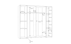 Kleiderschrank Kalixtus, schwarz/weiß, 200 x 190,5 cm