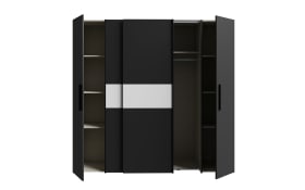 Kleiderschrank Kalixtus, schwarz/weiß, 200 x 190,5 cm