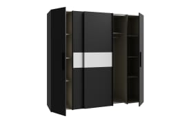 Kleiderschrank Kalixtus, schwarz/weiß, 200 x 190,5 cm
