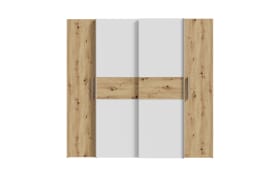 Kleiderschrank Kalixtus, Artisan Eiche-Nachbildung/weiß, 200 x 190,5 cm
