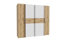 Kleiderschrank Kalixtus, Artisan Eiche-Nachbildung/weiß, 200 x 190,5 cm