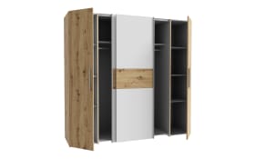Kleiderschrank Kalixtus, Artisan Eiche-Nachbildung/weiß, 200 x 190,5 cm