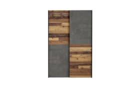 Kleiderschrank Ozzula, Old Wood-Nachbildung/grau, 120 x 190,5 cm