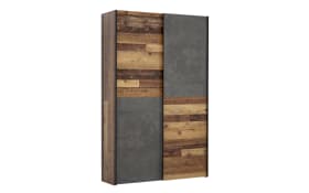 Kleiderschrank Ozzula, Old Wood-Nachbildung/grau, 120 x 190,5 cm