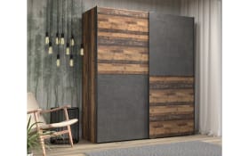 Kleiderschrank Dederik, Old Wood-Nachbildung/grau