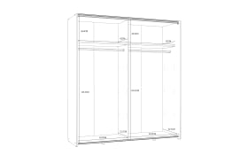 Kleiderschrank Dederik, Old Wood-Nachbildung/grau