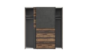 Kleiderschrank Dederik, Old Wood-Nachbildung/grau