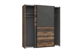 Kleiderschrank Dederik, Old Wood-Nachbildung/grau