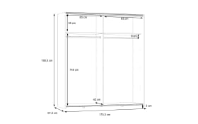 Kleiderschrank Dederik, Sonoma Eiche-Nachbildung