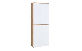 Mehrzweckschrank Clyde, Eiche-Nachbildung/weiß, 75 cm