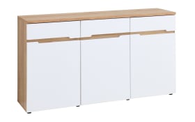 Kommode Clyde, Eiche-Nachbildung/weiß, 150 cm