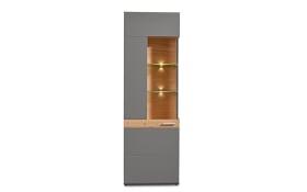 Vitrine Lucera, Basalt, Artisan Eiche Nachbildung, inkl. LED-Beleuchtung