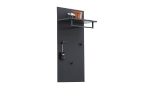 Garderobenkombination Lazise, schwarz/Eiche rustico