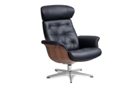 Relaxsessel Timeout Button, schwarz/Walnuss, inkl. Verstellung