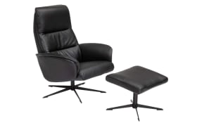 Sessel mit Hocker 3408, anthrazit, inkl. manuelle Relax-Funktion