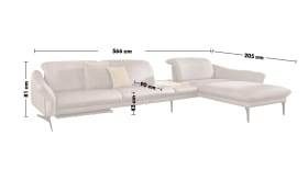 Leder Wohnlandschaft Waging, fango