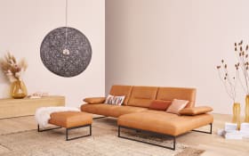 Leder Wohnlandschaft 9360, bright, Metallkufen anthrazit pulverbeschichtet