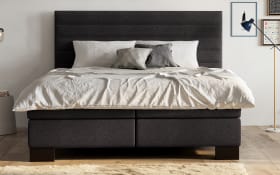 Boxspringbett Linea, anthrazit, 180 x 200 cm, Härtegrad 2 und 3, Kopfteilhöhe 113 cm