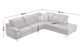 Leder Wohnlandschaft HU-RL16013, anthrazit, inkl. Kopfteilverstellungen