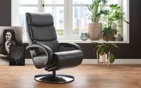 Leder Fernsehsessel HU-CR15031, anthrazit, inkl. Funktionen