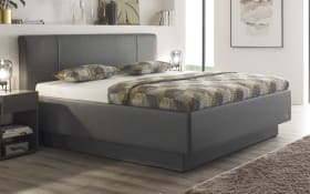 Boxspringbett Silva, Leatherlook, anthrazit, 180 x 200 cm, Härtegrad 2 und 3