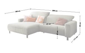 Wohnlandschaft Empire, grün, inkl. Kopfteilverstellungen