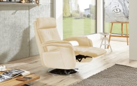 Leder TV-Sessel Freestyle, beige, inkl. stufenlose Rückenverstellung