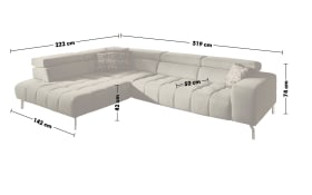 Wohnlandschaft MP-IN18022, moos, Ottomane links, inkl. Funktionen