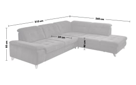 Wohnlandschaft MP-XP19044, anthrazit, Anstellhocker rechts