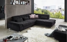 Wohnlandschaft MP-XP19044, schwarz, Anstellhocker rechts, inkl. Funktionen