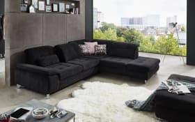 Wohnlandschaft MP-XP19044, schwarz, Anstellhocker rechts, inkl. Funktionen