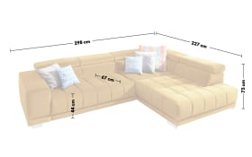 Wohnlandschaft Satellite-S, gelb, Ottomane rechts, inkl. Funktionen