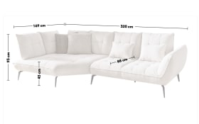 Wohnlandschaft Ticona, creme, inkl. Sitztiefenverstellungen