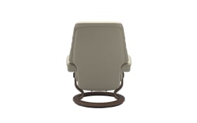 Leder Ruhesessel Sunrise (M), Paloma light grey, Classic Gestell