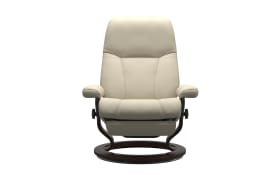 Leder Ruhesessel Consul (L), Batick cream, Gestell Power braun