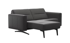 Leder Wohnlandschaft Stella, grau