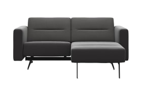Leder Wohnlandschaft Stella, grau
