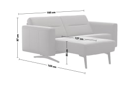 Leder Wohnlandschaft Stella, grau